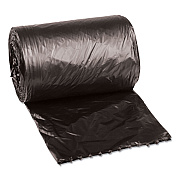 Boardwalk Low-Density Waste Can Liners, 4 gal, 0.35 mil, 17" x 17", Black, Perforated Roll, 50 Bags/Roll, 20 Rolls/Carton (BWK1717L)