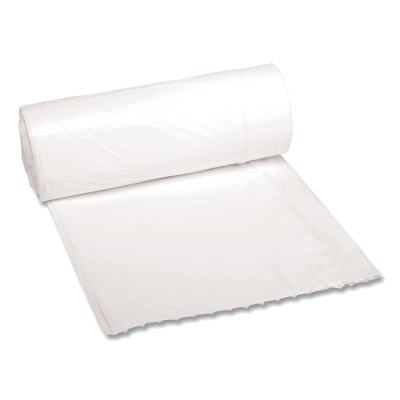 Boardwalk Low-Density Waste Can Liners, 10 gal, 0.4 mil, 24" x 23", White, 25 Bags/Roll, 20 Rolls/Carton (2423EXH)