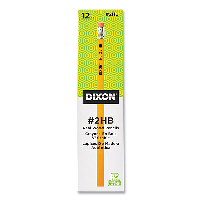 Dixon No. 2 Pencil, HB (#2), Black Lead, Yellow Barrel, Dozen (DIXX14402X)