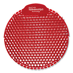 Fresh Products Slant7 with Terminator Urinal Screen, Evergreen Scent, Red, 5/Box (FRSS7TBX)