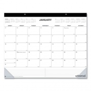 Universal Desk Pad Calendar, 22 x 17, White/Black Sheets, Black Binding, Clear Corners, 12-Month (Jan to Dec): 2023 (71002)