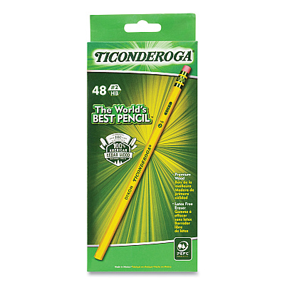 Ticonderoga Pencils, HB (#2), Black Lead, Yellow Barrel, 48/Pack (DIXX13922X)