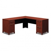 Bush Enterprise Collection Double Pedestal Desk, 70.13" x 28.63" x 29.75", Mocha Cherry, (Box 1 of 2) (2972MCA103)