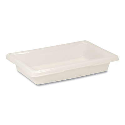 Rubbermaid Commercial Food/Tote Boxes, 2 gal, 18 x 12 x 3.5, White, Plastic (RCP3507WHI)