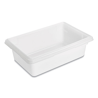 Rubbermaid Commercial Food/Tote Boxes, 3.5 gal, 18 x 12 x 6, White, Plastic (RCP3509WHI)