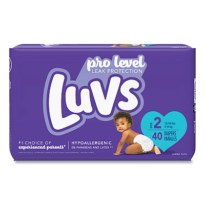 Luvs Diapers, Size 2, 12 Lbs To 18 Lbs, 40/pack, 2 Pack/carton (PGC85923)