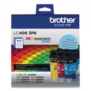 Brother LC4063PK INKvestment Ink, 1,500 Page-Yield, Cyan/Magenta/Yellow, 3 Pack (LC4063PKS)