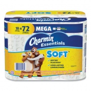 Charmin Essentials Soft Bathroom Tissue, Septic Safe, 2-Ply, White, 352 Sheets/Roll, 18/Pack (79403)