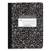 Roaring Spring Marble Cover Composition Book, Taped Binding, Wide/Legal Rule, Black Marble Cover, (50) 9.75 x 7.5 Sheets (ROA77220)