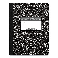Roaring Spring Marble Cover Composition Book, Taped Binding, Wide/Legal Rule, Black Marble Cover, (50) 9.75 x 7.5 Sheets (ROA77220)