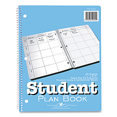 Roaring Spring Student Plan Book, 40-Weeks: Six-Subject Day, Blue/White Cover, (100) 11 x 8.5 Sheets (ROA12145)