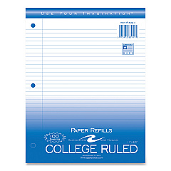 Roaring Spring Notebook Filler Paper, 3-Hole, 8.5 x 11, College Rule, 100/Pack (ROA83911)
