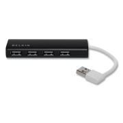 Belkin Ultra-Slim Travel Hub, 4 Ports, Nightshade/White (F4U042BT)