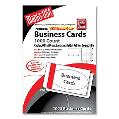 Blanks USA Printable Microperf Business Cards, Copier/Inkjet/Laser/Offset, 2 x 3.5, White, Bristol, 1,000 Cards, 10/Sheet, 100 Sheets/PK (BLABCT10B6WH)