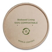 World Centric Paper Lids for Bowls, 3.6" Diameter, Kraft, 500/Carton (BOLPA8K)