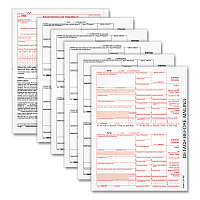 TOPS Five-Part 1099-INT Tax Forms for Inkjet/Laser Printers, Five-Part Carbonless, 8 x 5.5, 2 Forms/Sheet, 24 Forms Total (TOP22983)