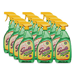 Sparkle Green Formula Glass Cleaner, 33.8 oz Bottle, 12/Carton (FUN30345CT)
