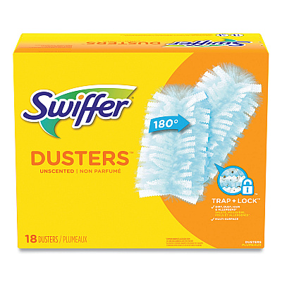 Swiffer Refill Dusters, Dust Lock Fiber, 2" x 6", Light Blue, 18/Box, 4 Boxes/Carton (PGC99036)
