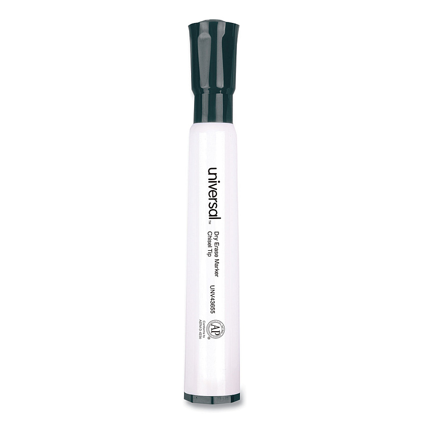 Universal Dry Erase Marker Value Pack, Broad Chisel Tip, Black, 36/Pack (UNV43655)