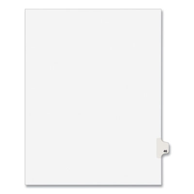 PREPRINTED LEGAL EXHIBIT SIDE TAB INDEX DIVIDERS, AVERY STYLE, 10-TAB, 46, 11 X 8.5, WHITE, 25/PACK, (1046) (01046)