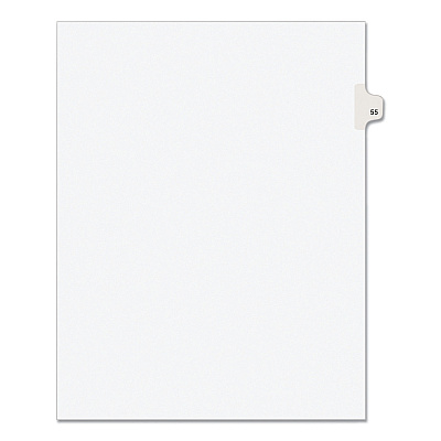 Preprinted Legal Exhibit Side Tab Index Dividers, Avery Style, 10-Tab, 55, 11 x 8.5, White, 25/Pack, (1055) (AVE01055)