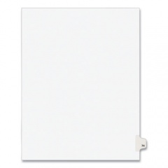 Preprinted Legal Exhibit Side Tab Index Dividers, Avery Style, 10-Tab, 74, 11 x 8.5, White, 25/Pack, (1074) (01074)