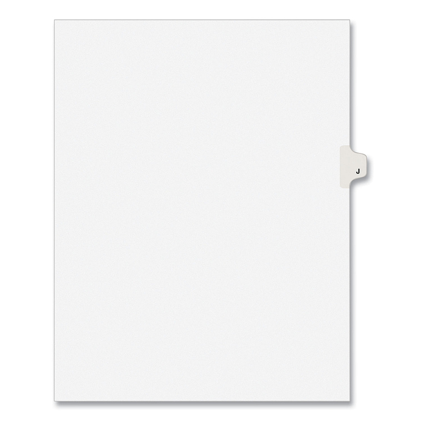 Preprinted Legal Exhibit Side Tab Index Dividers, Avery Style, 26-Tab, J, 11 x 8.5, White, 25/Pack, (1410) (AVE01410)