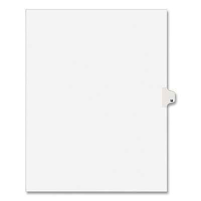 Preprinted Legal Exhibit Side Tab Index Dividers, Avery Style, 26-Tab, M, 11 x 8.5, White, 25/Pack, (1413) (AVE01413)