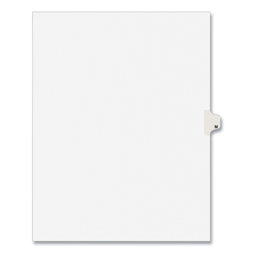 Preprinted Legal Exhibit Side Tab Index Dividers, Avery Style, 26-Tab, M, 11 x 8.5, White, 25/Pack, (1413) (AVE01413)