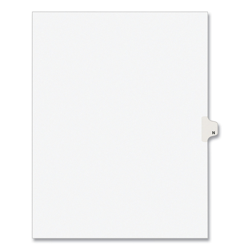 Preprinted Legal Exhibit Side Tab Index Dividers, Avery Style, 26-Tab, N, 11 x 8.5, White, 25/Pack, (1414) (AVE01414)
