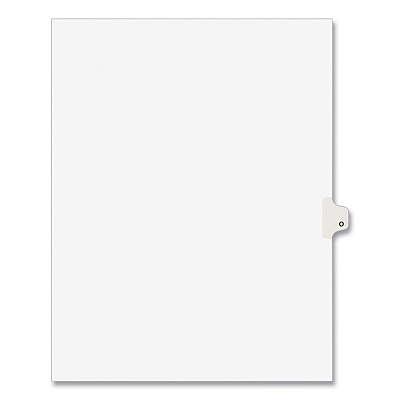 Preprinted Legal Exhibit Side Tab Index Dividers, Avery Style, 26-Tab, O, 11 x 8.5, White, 25/Pack, (1415) (AVE01415)