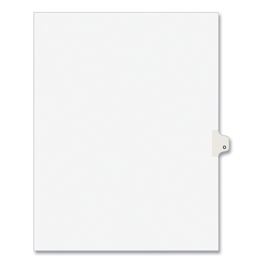 Preprinted Legal Exhibit Side Tab Index Dividers, Avery Style, 26-Tab, O, 11 x 8.5, White, 25/Pack, (1415) (AVE01415)
