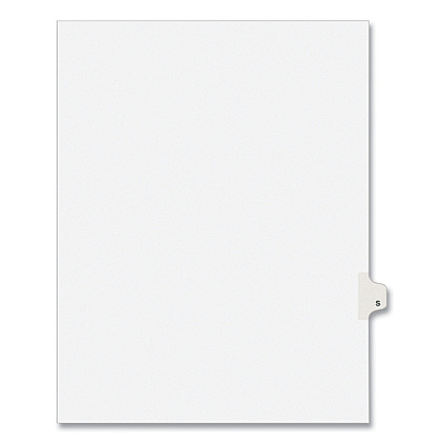 Preprinted Legal Exhibit Side Tab Index Dividers, Avery Style, 26-Tab, S, 11 x 8.5, White, 25/Pack, (1419) (AVE01419)