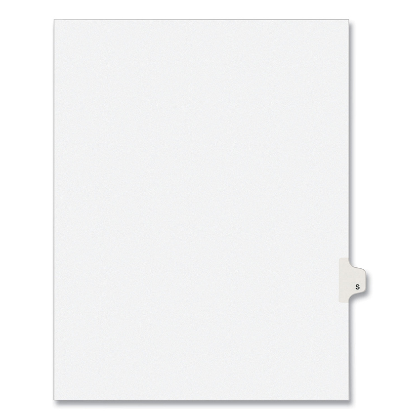 Preprinted Legal Exhibit Side Tab Index Dividers, Avery Style, 26-Tab, S, 11 x 8.5, White, 25/Pack, (1419) (AVE01419)