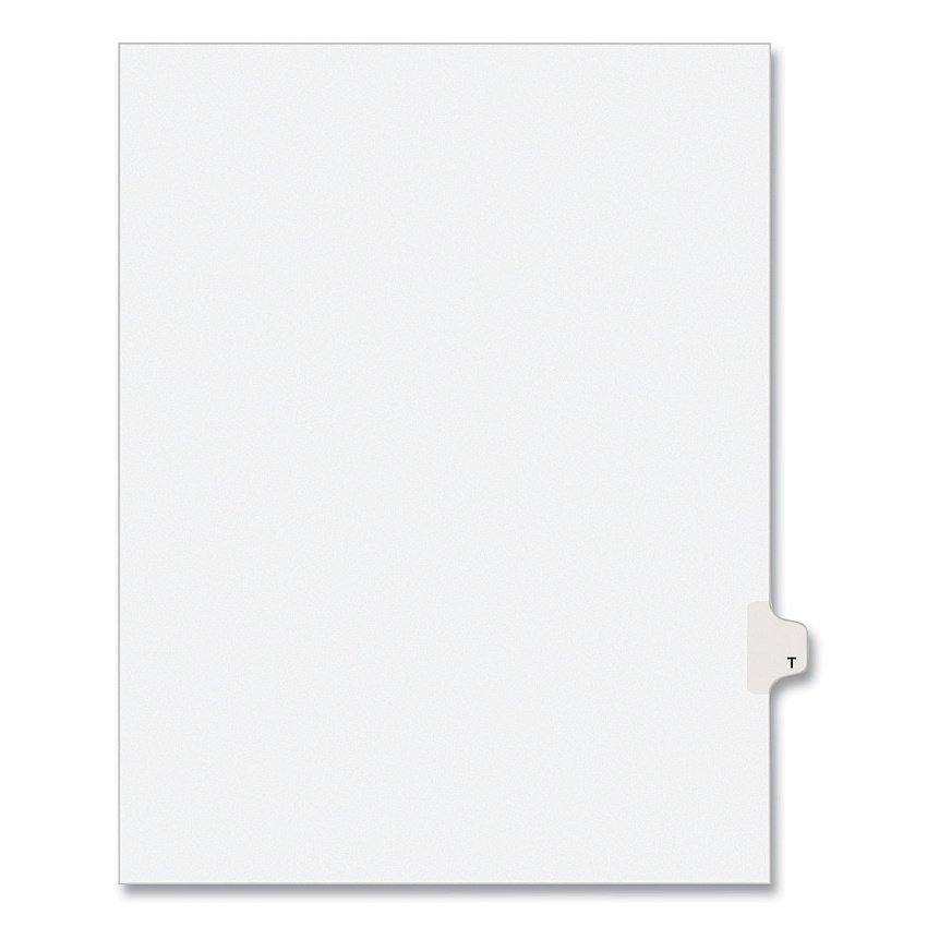 Preprinted Legal Exhibit Side Tab Index Dividers, Avery Style, 26-Tab, T, 11 x 8.5, White, 25/Pack, (1420) (AVE01420)