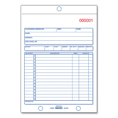 Rediform Sales Book, 15 Lines, Three-Part Carbonless, 5.5 x 7.88, 50 Forms Total (RED5L350)
