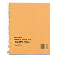 National Single-Subject Wirebound Notebooks, Narrow Rule, Brown Paperboard Cover, (80) 10 x 8 Sheets (RED33008)