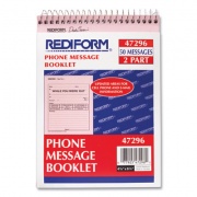 Rediform Desk Saver Line Wirebound Message Book, Two-Part Carbonless, 4.25 x 6.25, 50 Forms Total (47296)