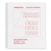 National Duplicate Laboratory Notebooks, Wirebound, Alternating Quadrille Rule/Unruled Sets, Gray Cover, 11 x 9, 50 Two-Sheet Sets (43647)
