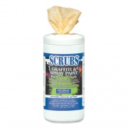 SCRUBS Graffiti and Paint Remover Towels, Citrus, 10 x 12, Neutral Scent, Orange on White, 30/Canister, 6 Canisters/Carton (90130CT)