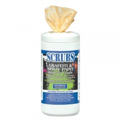 SCRUBS Graffiti and Paint Remover Towels, 10 x 12,  Orange on White, 30/Canister, 6 Canisters/Carton (90130CT)