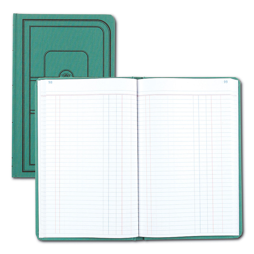 National Tuff Series Accounting Journal, Single-Page 8-Column Accounting Format, Green Cover, 12 x 7.5 Sheets, 500 Sheets/Book (REDA66500J)