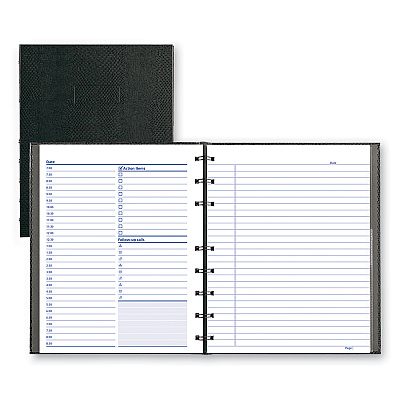 Blueline NotePro Undated Daily Planner, 9.25 x 7.25, Black Cover, Undated (REDA29C81)