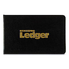National Four-Ring Ledger Binder Kit with A-Z Index, Black Cover, 8.5 x 5 Debit-Credit-Balance Sheets, 100 Sheets/Book (RED63453)