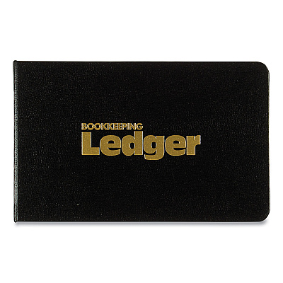 National Four-Ring Ledger Binder Kit with A-Z Index, Black Cover, 8.5 x 5 Debit-Credit-Balance Sheets, 100 Sheets/Book (RED63453)