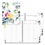 Blueline Soft Cover Design Weekly/Monthly Planner, Floral Watercolor Artwork, 11 x 8.5, White/Blue/Yellow, 12-Month (Jan to Dec): 2023 (C958G01)