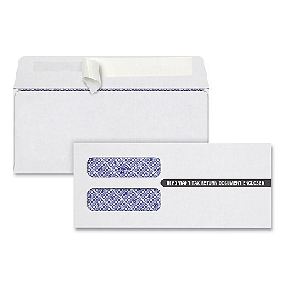 TOPS 1099 Double Window Envelope, Commercial Flap, Self-Adhesive Closure, 3.75 x 8.75, White, 24/Pack (TOP2222PS3)