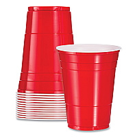 Dart SOLO Party Plastic Cold Drink Cups, 16 oz, Red, 50/Pack (DCCP16RPK)