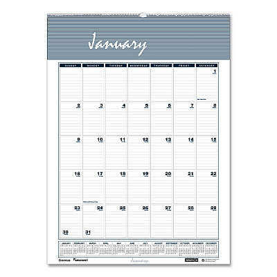 AbilityOne 7510016935087, SKILCRAFT 12-Month Wall Calendar, 15.5 x 22, White/Blue/Gray Sheets, 12-Month (Jan to Dec): 2026