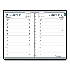 AbilityOne 7530016935598, SKILCRAFT Daily Appointment Planner, 8 x 5, Black Cover, 12-Month (Jan to Dec): 2025